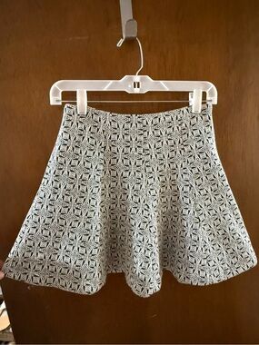 Lush Black & White Geometric Circle Skirt